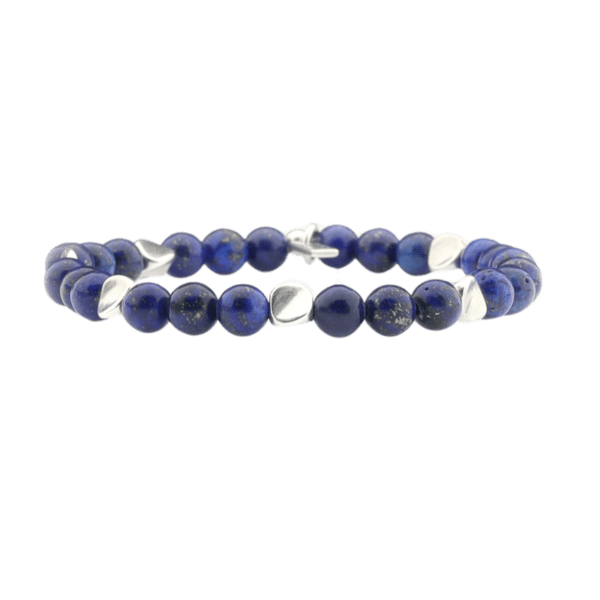 Armband YVON 2, Dalmatiner-Stein Lapis Lazuli, Gr. S/M, QOSS